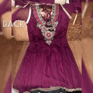 Beautiful Embroidered Anarkali Suit With Bottom And Dupatta