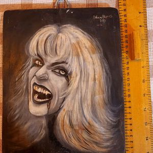 Vintage Gothic Vampire Painting On Wooden Board🧛