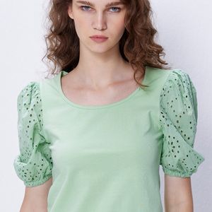 Pista Green Schiffli Top