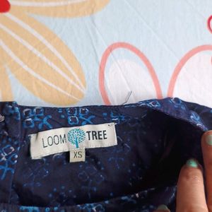 Loom Tree Blue Colour Cotton Casual Top