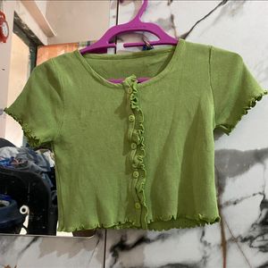 Green Crop Top