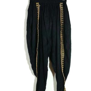 Black Beads Work Dhoti Pant For Women's