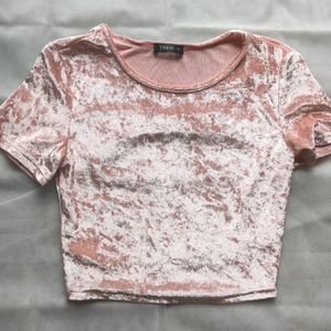 Velvet Peach Crop Top