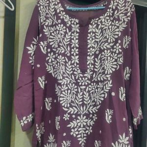 Beautiful CLR Handwork Lucknowi Kurti