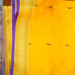 Mango And Brown Silk Saree Combo For ₹600 Offer