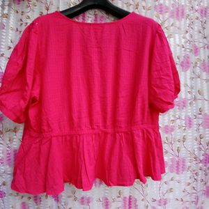 XXL Liz Claiborne Hot Pink Peplum Top NWT