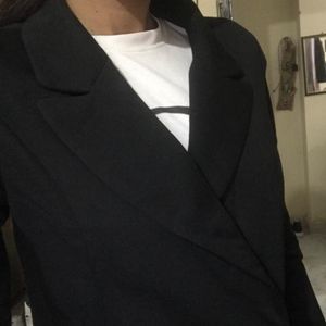 Formal Classy Long Blazer Black