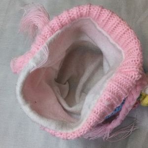 Fancy Woollen Cap For Baby Girl (3-6 Months)