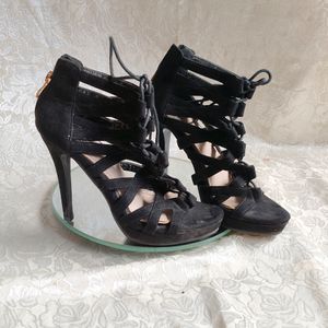 Black Criss Cross High Heels