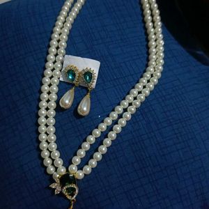 Moti Necklace With Earrings