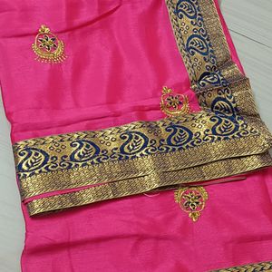 Georgette Pink Colour Saree