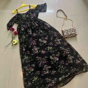 Femmella Black Floral Maxi Dress