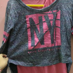 New York Shirt With Pink Tank Top