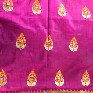 Pink Embroided Saree&Blouse(Women’s)