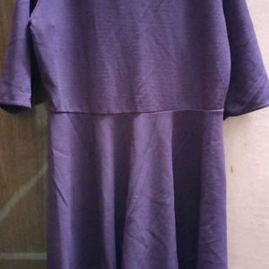 Women Fit And Flare Purple Dress.