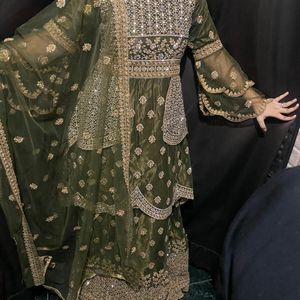 Embroidery Green Lehenga Choli