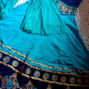 Blue Ethnic Dress With Dupatta