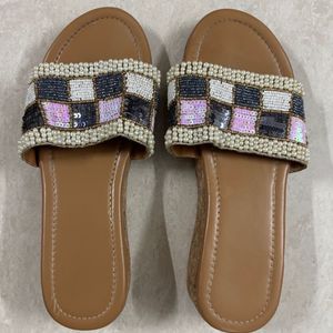 Beaded Platform Slippers For Sale!