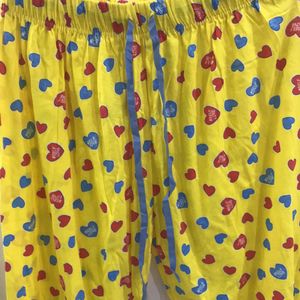 Self Love Yellow Long Pyjama Pant For Women