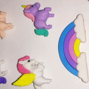 Rainbow, Unicorn And Pony Figurines