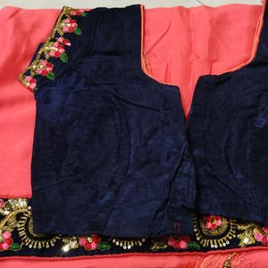 Vichitra Silk Saree With Blouse