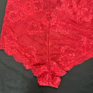 Hot Floral Lace Slip Teddy Deep V Backles Bodysuit