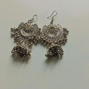 Silver Jhumka Type Earrings