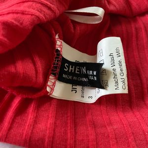 Shein Off Shoulder Red Top