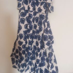 Beautiful Blue And White Women Frock