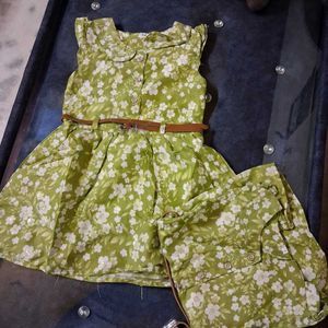 Beautiful Olive Green Frock 1 To 2 Years