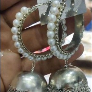 Traditional White Beads Earrings