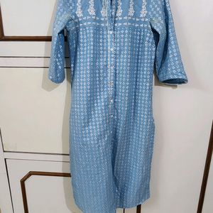 Summer Ease Blue Straight Kurta And Legging