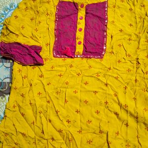 MUSTARD SHORT KURTI