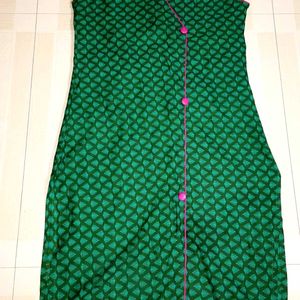 Long Green Coloured Sleevless Top