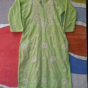 Green Chikankari Kurti