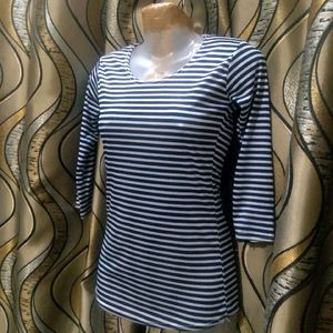 Blue&White Striped Top