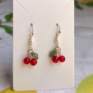 cherry gold earings 🍒