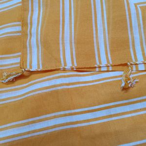 Orange Printed Polyster Stole