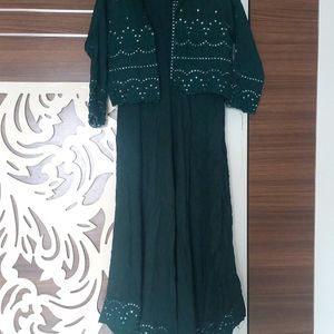 Diwali Sale Heavy Koti Kurti Dark Green