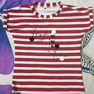 Candy 🍭 Round Neck Striped Tee