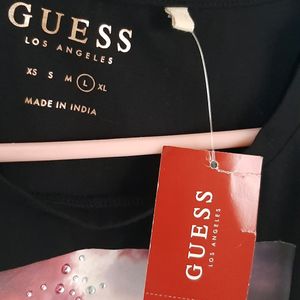 Brand New GUESS Tee Shirt With Stone Detailings