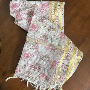 White Printed Dupatta