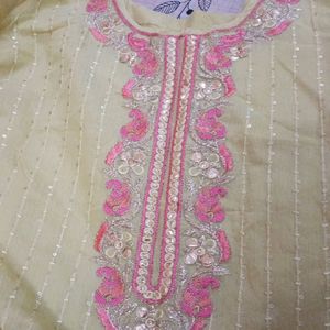 Stitched Salwar Suit With Gota PattiKurta