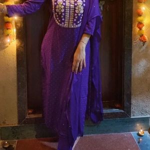 Purple Kurti Set