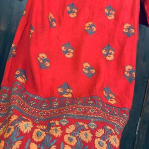 Red Kurta And Plazo Set For Women