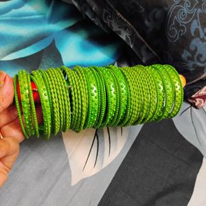 Green Metal Bangles