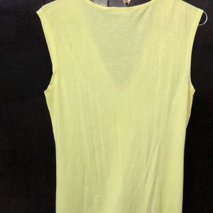 Yellow  V Neck Top