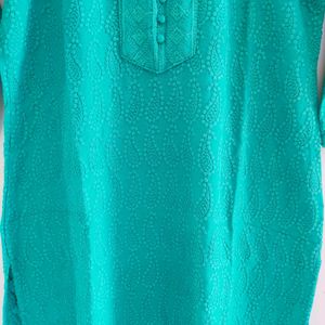 Sea Green Chikan Embroidery Kurta