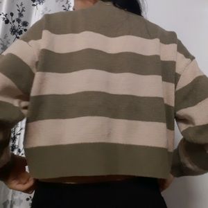 H&M Olive Arcylic Jumper Sweater For Women