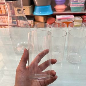 Plastic Jug + 6 Glasses